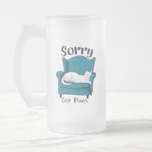 Caneca De Cerveja Vidro Jateado Desculpe, tenho planos Presente engraçado para ama