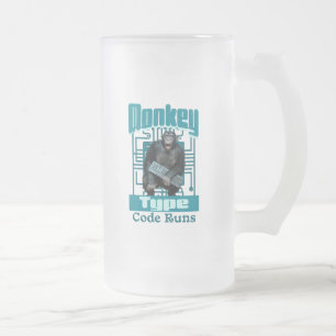 Caneca De Cerveja Vidro Jateado Desenvolvedor Full-Stack Divertido, Tipo Macaco, C