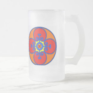 Caneca De Cerveja Vidro Jateado Design da Sicília Mediterrânica