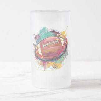 Caneca De Cerveja Vidro Jateado Design de futebol americano pintado digitalmente