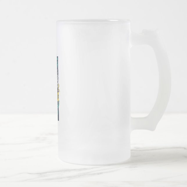 Caneca De Cerveja Vidro Jateado Design de vidro único (Direita)