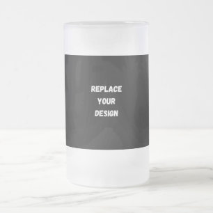 Caneca De Cerveja Vidro Jateado Design preto personalizado Adicionar foto ou texto