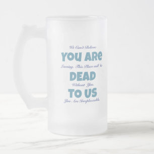 Caneca De Cerveja Vidro Jateado Despedida Engraçada Morta Para Nós