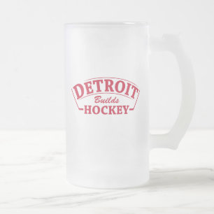 Caneca De Cerveja Vidro Jateado Detroit constrói mug de vidro de Fosco de hóquei