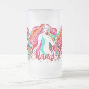 Caneca De Cerveja Vidro Jateado Deusa multi-colorida de cabelos longos Thunder_Cov
