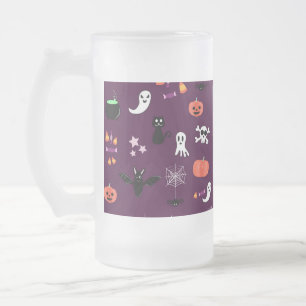 Caneca De Cerveja Vidro Jateado Dia das Bruxas