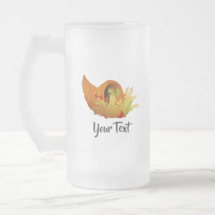 Caneca De Cerveja Vidro Jateado Dia de Ação de Graças