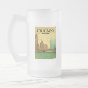 Caneca De Cerveja Vidro Jateado Dia de Chicago, IL - St Patrick