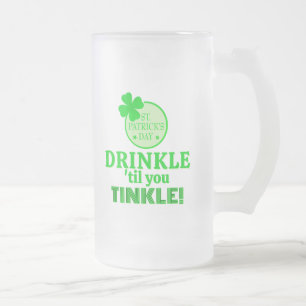 Caneca De Cerveja Vidro Jateado Dia de São Patrício DIVERTIDO! Melhor grupo ou ind