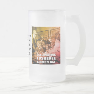 CANECA DE CERVEJA VIDRO JATEADO DIA DOS AERONAVES DE TUSKEGEE
