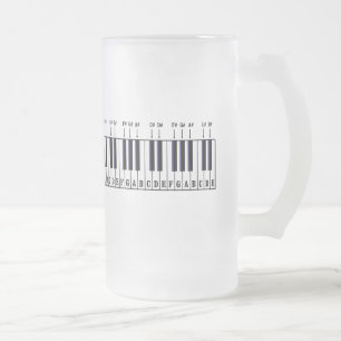 Caneca De Cerveja Vidro Jateado Diagrama do teclado de piano