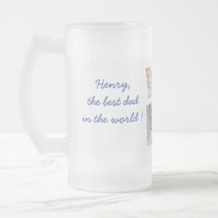 Caneca De Cerveja Vidro Jateado Dias de os pais personalizados ADICIONAR SUA FOTO