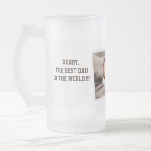 Caneca De Cerveja Vidro Jateado Dias de os pais personalizados ADICIONAR SUA FOTO