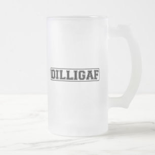 Caneca De Cerveja Vidro Jateado DILLIGAF - Rudes engraçados "fazem mim olham como