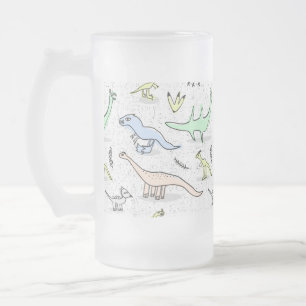 Caneca De Cerveja Vidro Jateado Dinos