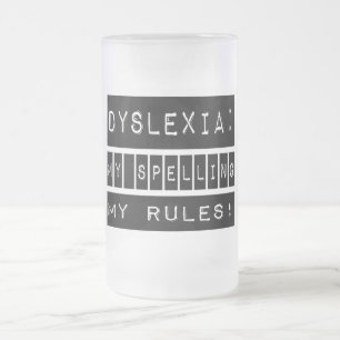 Caneca De Cerveja Vidro Jateado Dislexia: Minha soletração minhas regras!