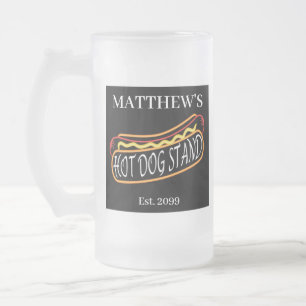 Caneca De Cerveja Vidro Jateado Diversão de Cachorro Quente Bebida Tumblers de Sod