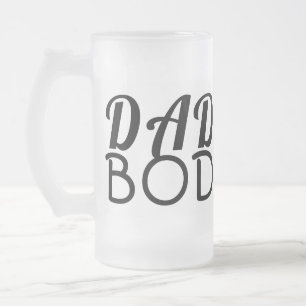 Caneca De Cerveja Vidro Jateado Diversão Premium "DAD BOD"Y Dia dos Pais Original