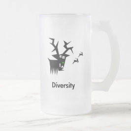 Caneca De Cerveja Vidro Jateado Diversidade de veados