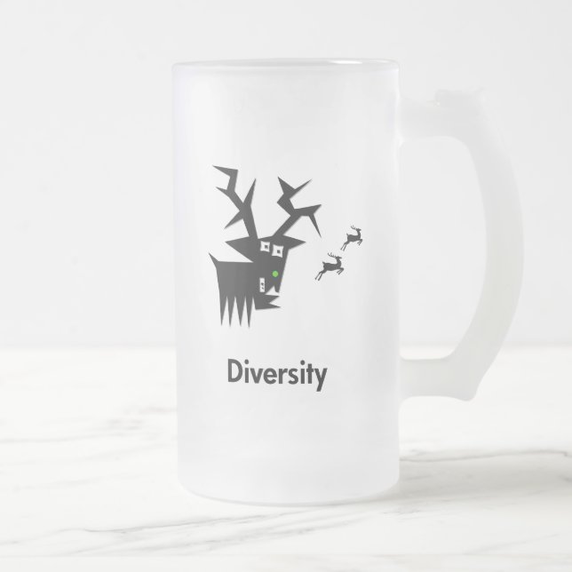 Caneca De Cerveja Vidro Jateado Diversidade de veados (Direita)
