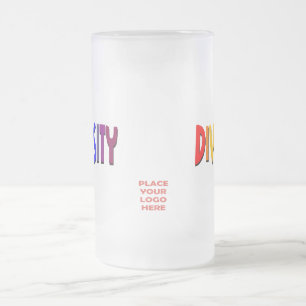 Caneca De Cerveja Vidro Jateado Diversidade Mug de Fosco Personalizado do Arco-Íri