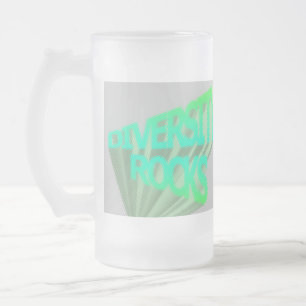 Caneca De Cerveja Vidro Jateado Diversidade Rocks Fosco Mug