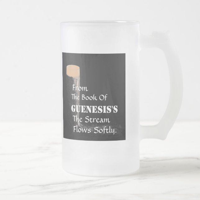 Caneca De Cerveja Vidro Jateado "Do livro do vidro de fosco de Guenesis" (Direita)