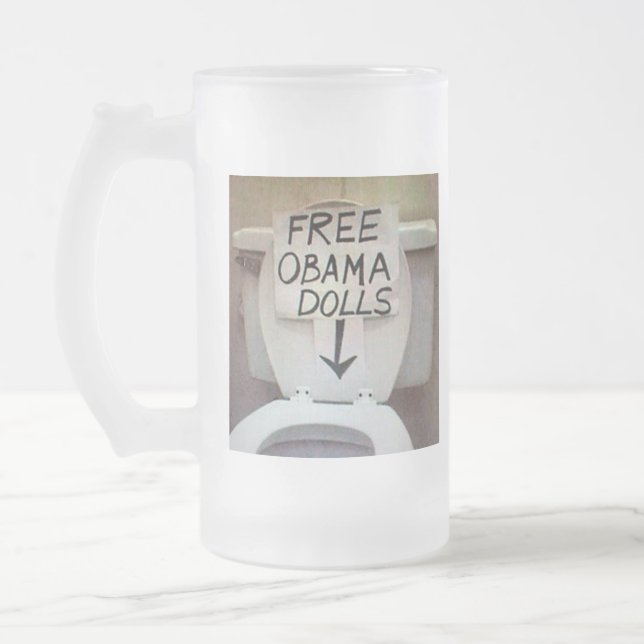 CANECA DE CERVEJA VIDRO JATEADO DÓLARES OBAMA GRATUITOS (Esquerda)