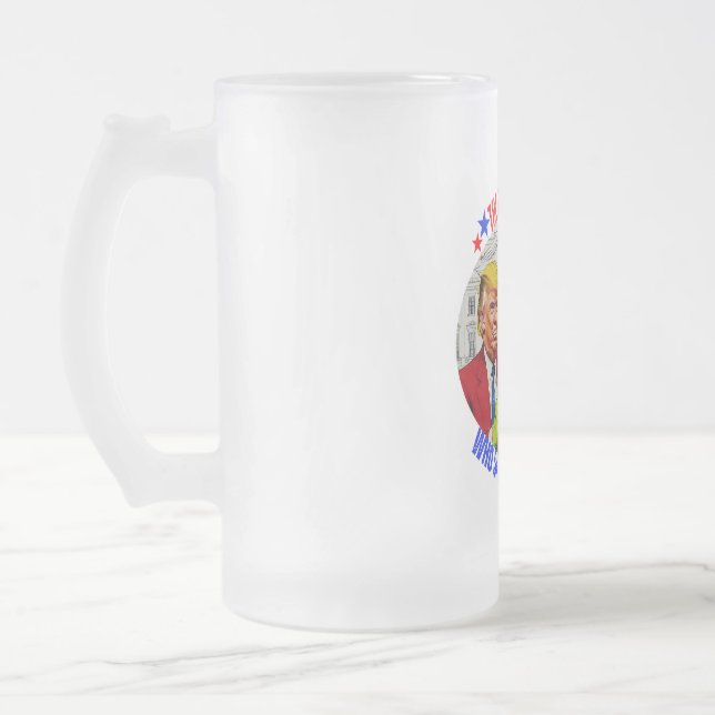 CANECA DE CERVEJA VIDRO JATEADO DONALD TRUMP - O PRESIDENTE QUE SALVOU O NATAL (Esquerda)