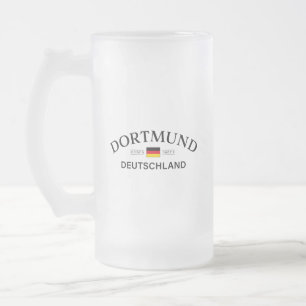 Caneca De Cerveja Vidro Jateado Dortmund Alemanha Coordenadas Alemão