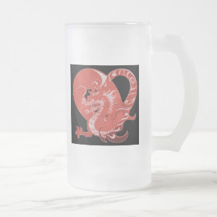 Caneca De Cerveja Vidro Jateado Dragão Heart