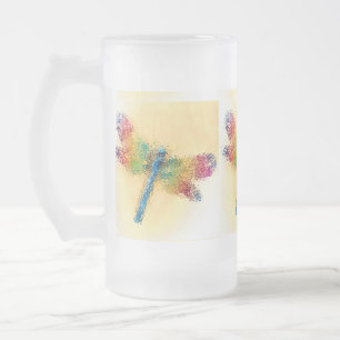 Caneca De Cerveja Vidro Jateado Dragonfly Cristalalizada (amarela)