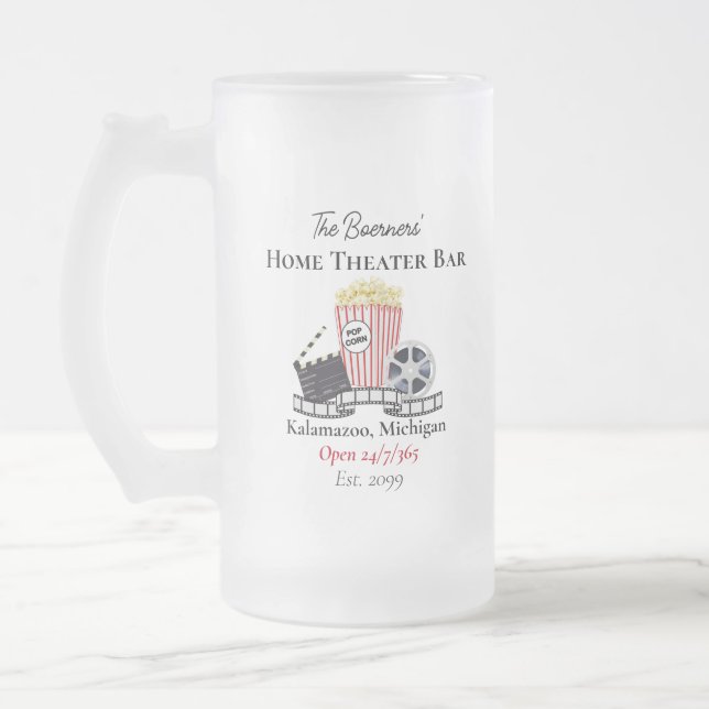 Caneca De Cerveja Vidro Jateado Drinkware de Fosco de Teatro Doméstico (Esquerda)
