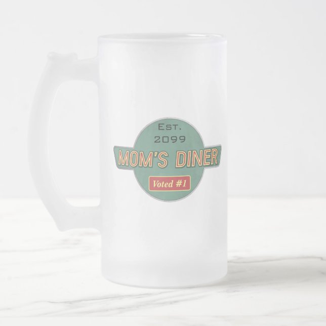 Caneca De Cerveja Vidro Jateado Drinkware do Diner Retro da mãe (Esquerda)
