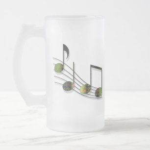 Caneca De Cerveja Vidro Jateado Dubstep Notes Mug