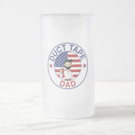 Caneca De Cerveja Vidro Jateado Duct Tape Dad - Beer Frosted Mug
