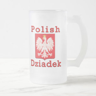 Caneca De Cerveja Vidro Jateado Dziadek polonês Eagle