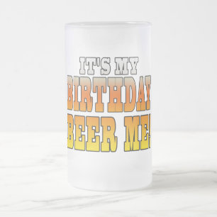 Caneca De Cerveja Vidro Jateado É minha cerveja do aniversário mim! Piada