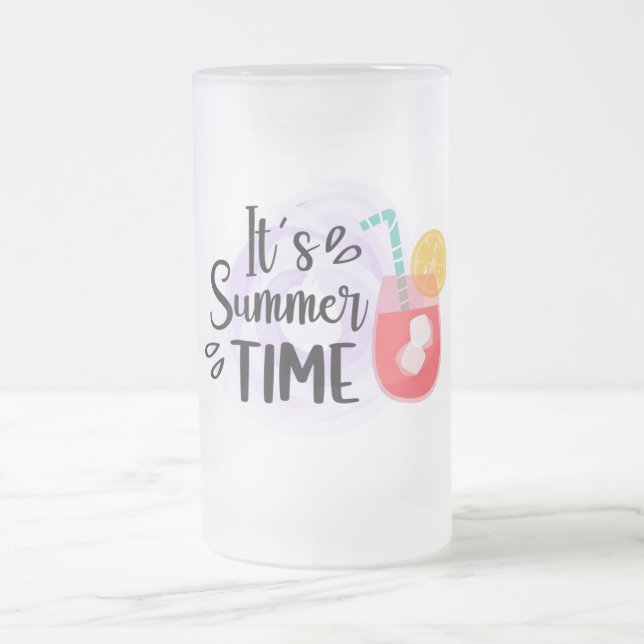 Caneca De Cerveja Vidro Jateado É Summertime (Centro)