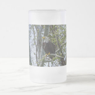 Caneca De Cerveja Vidro Jateado Eagle Observar Fosco De Vidro