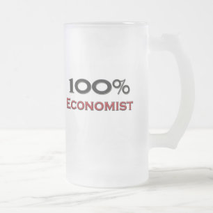 Caneca De Cerveja Vidro Jateado Economista de 100 por cento