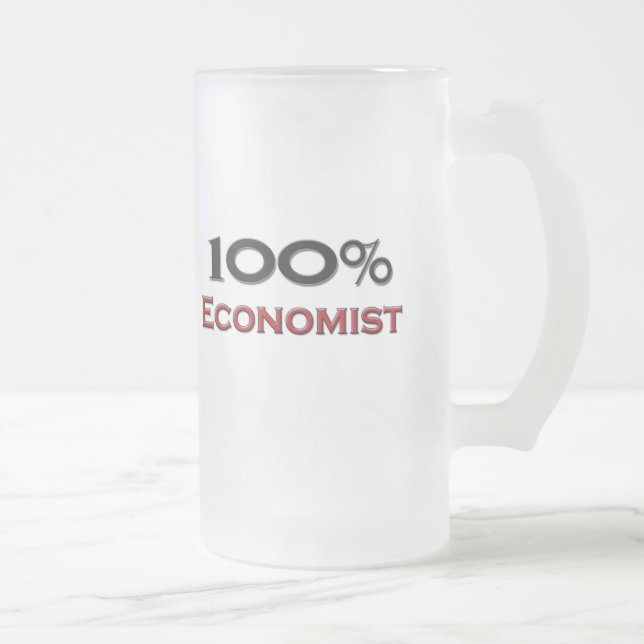 Caneca De Cerveja Vidro Jateado Economista de 100 por cento (Direita)