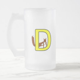 Caneca De Cerveja Vidro Jateado Ekorrsejdel Bokstav D Högerhand