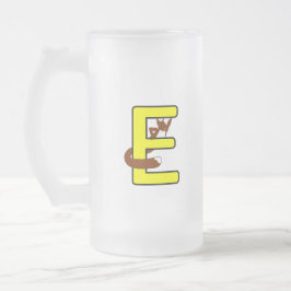 Caneca De Cerveja Vidro Jateado Ekorrsejdel Bokstav E Högerhand