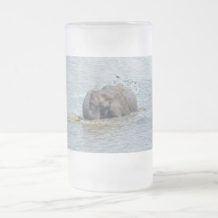 Caneca De Cerveja Vidro Jateado Elefante-balneário