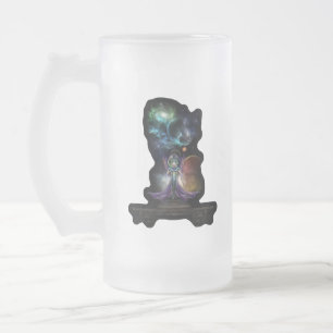 Caneca De Cerveja Vidro Jateado Elegância Do Retrato Fractal De Trilia