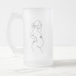 Caneca De Cerveja Vidro Jateado Elegância Materna: Mulheres Grávidas Arte em Linha