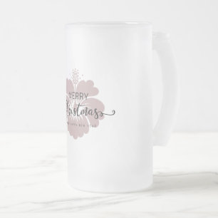 Caneca De Cerveja Vidro Jateado Elegante damasco Fosco elegante de Natal Gl