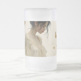 Caneca De Cerveja Vidro Jateado Eleição gentil em uma dança de borboleta