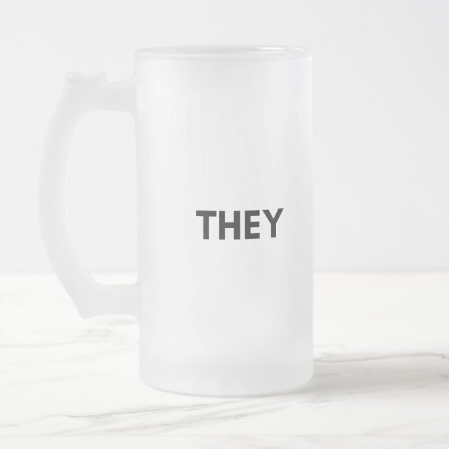 Caneca De Cerveja Vidro Jateado eles (Esquerda)